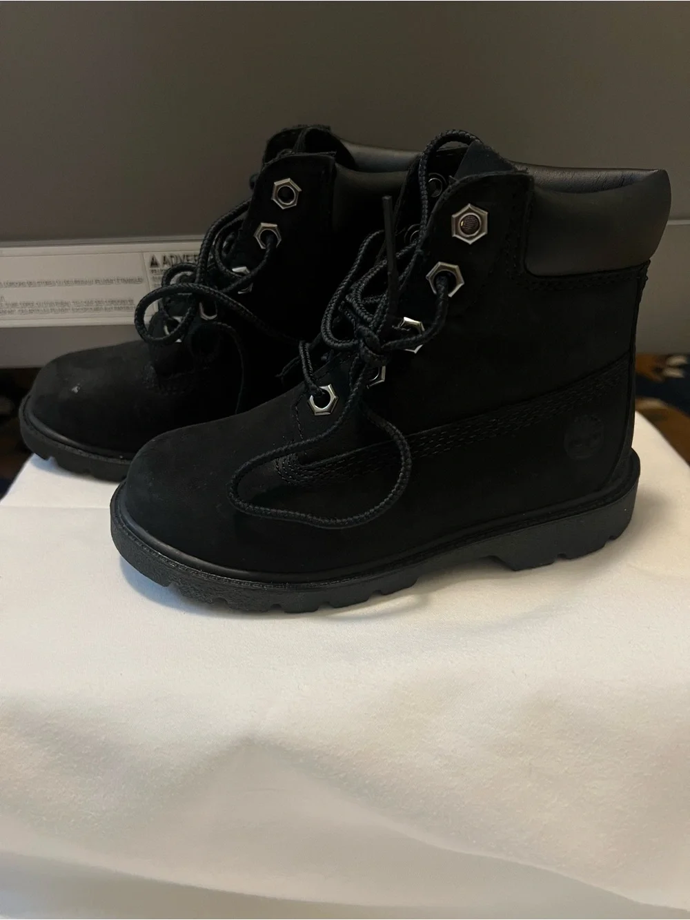 Timberland Kids Black Lace-Up Nubuck Boots